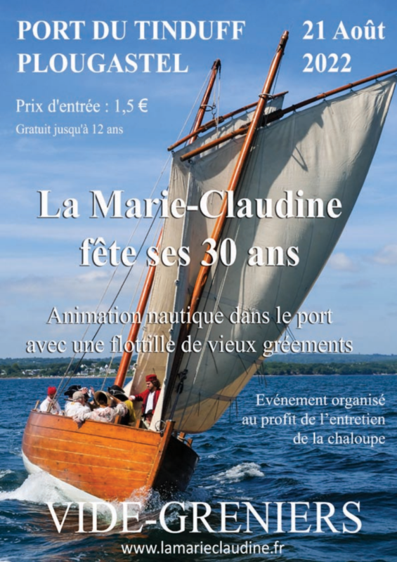 Dimanche 21 août 2022 : la Marie-Claudine fêtera ses 30 ans lors du traditionnel vide-greniers de l’association, port du Tinduff