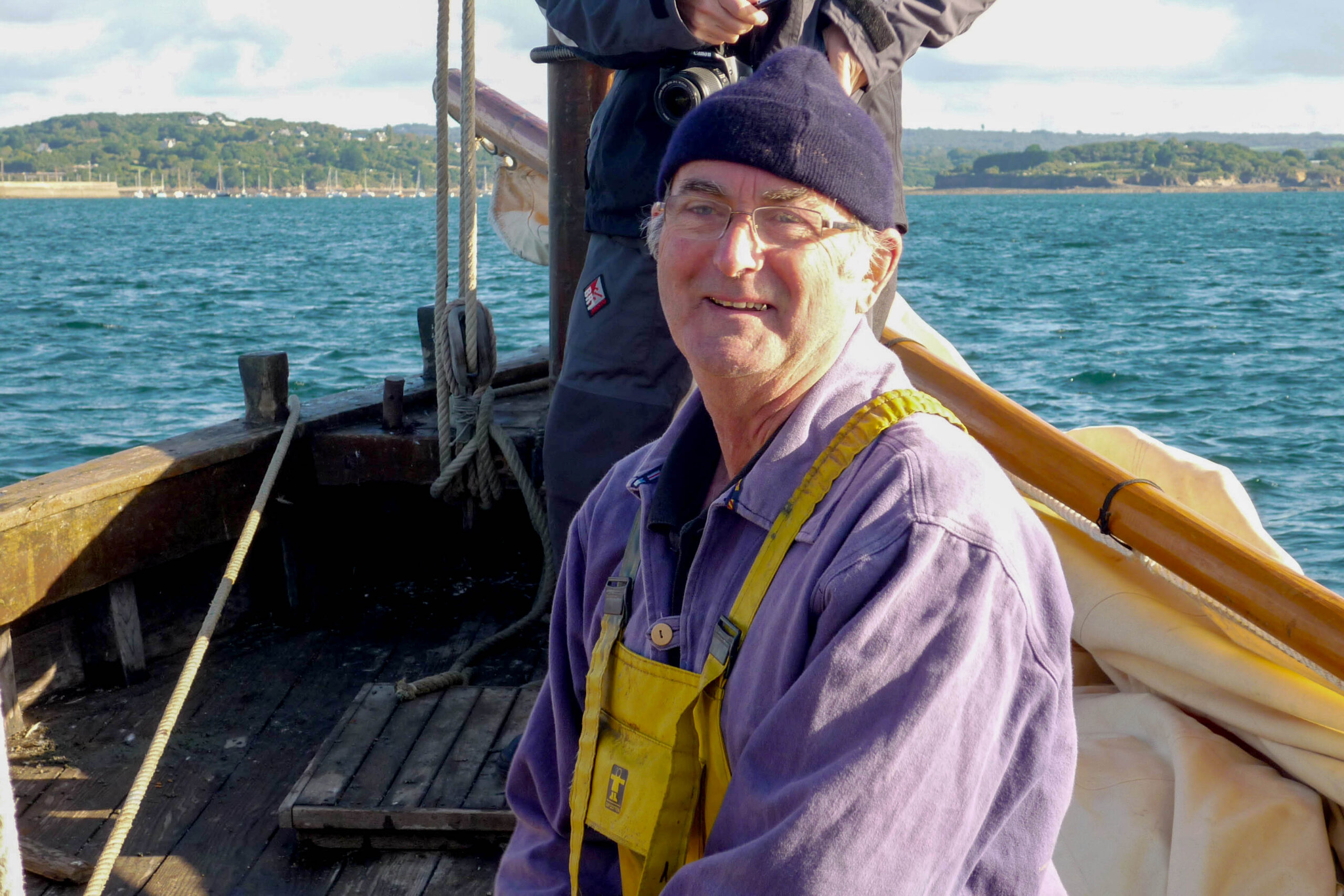 Claude Larreur sur la Marie-Claudine avril 2012